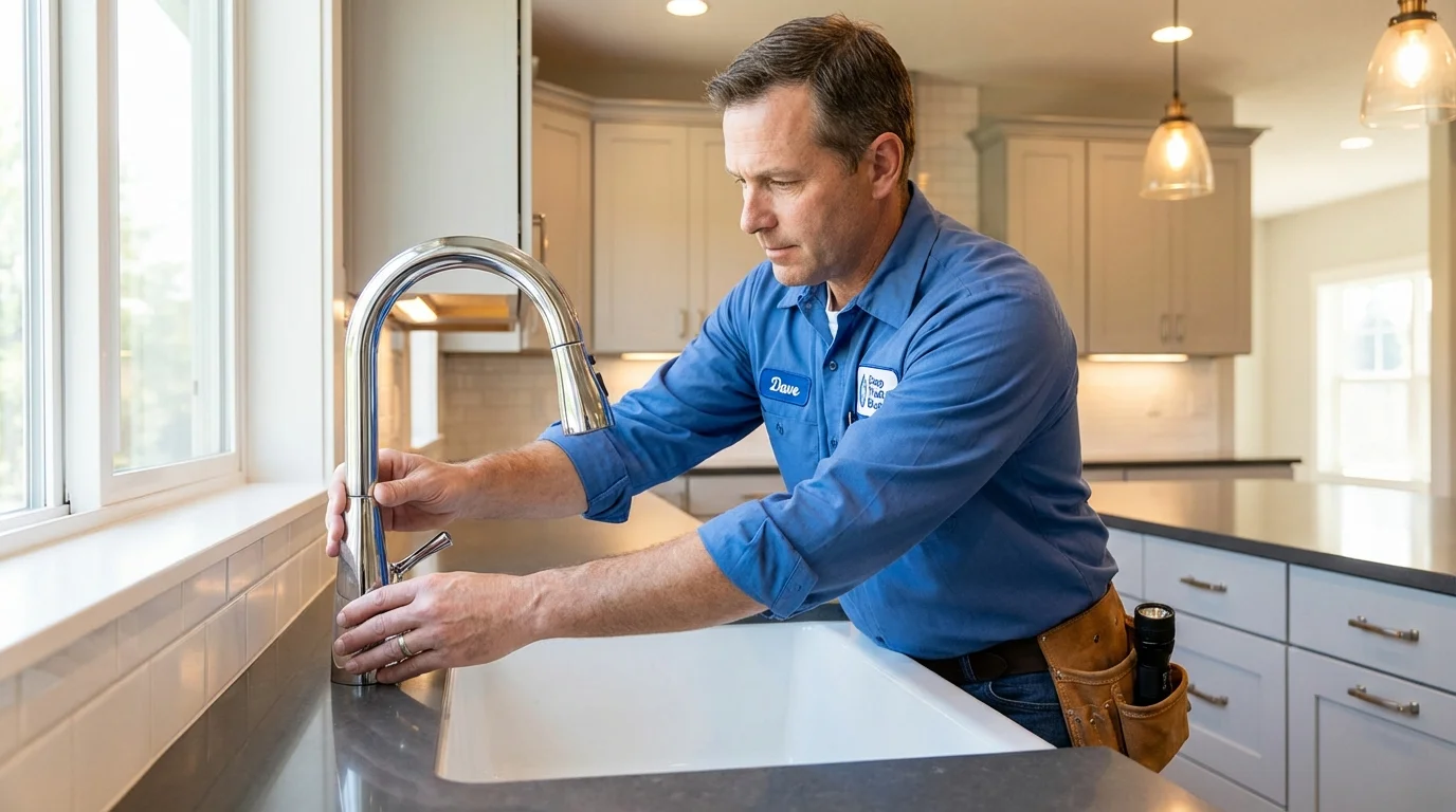 Kitchen faucet installation by Johns Plumbing LLC in La Porte City