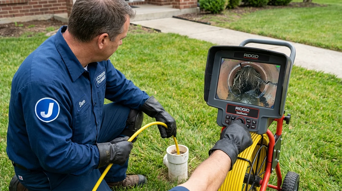 Sewer camera inspection being performed by Johns Plumbing LLC in La Porte City